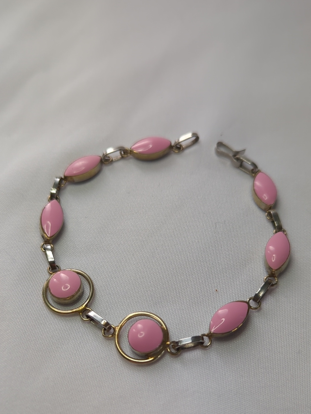 Pink Enamel Link Bracelet